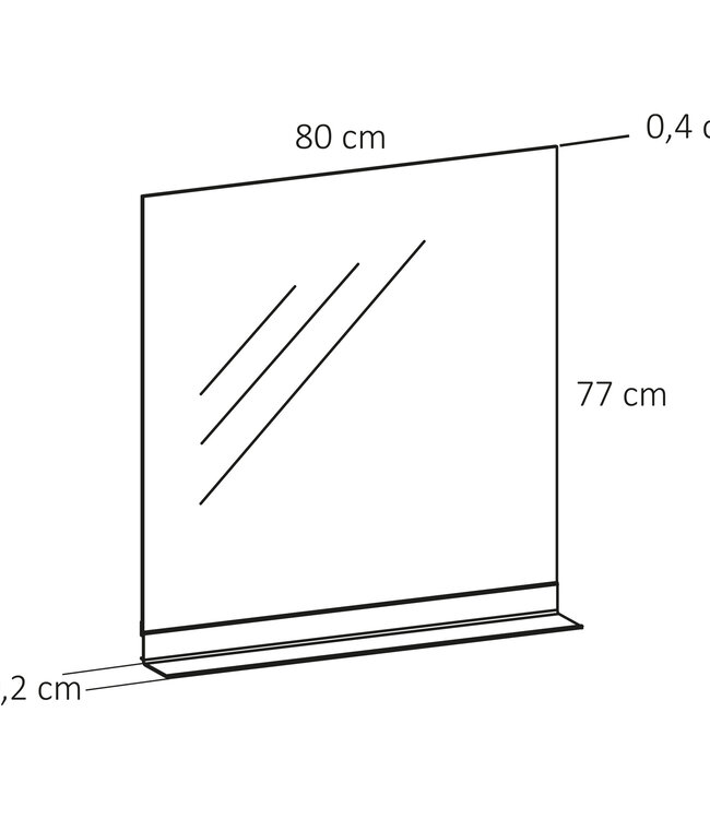Differnz Spiegel Serano | Met Zwart Planchet | H77 x B80 cm
