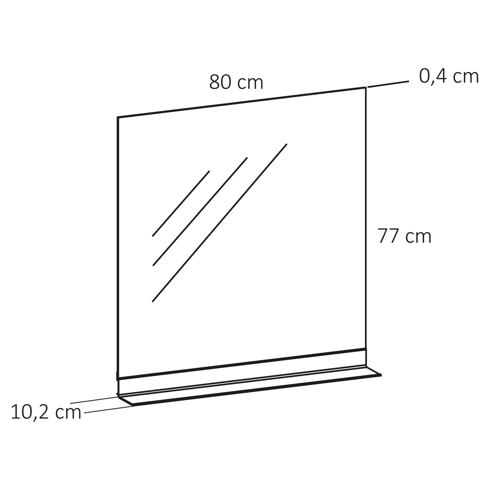 Differnz Spiegel Serano | Met Zwart Planchet | H77 x B80 cm