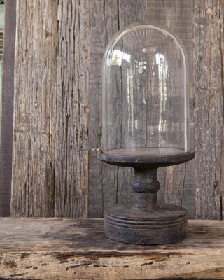 Be-Uniq Glazen Stolp Hoge Voet | Large | Vintage Finish