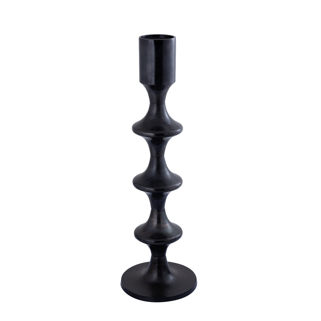 PTMD Taika Black alu ronde kaarshouder met hoge lipjes.