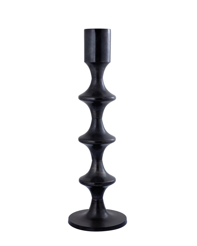 PTMD Taika Black alu ronde kaarshouder met hoge lipjes.
