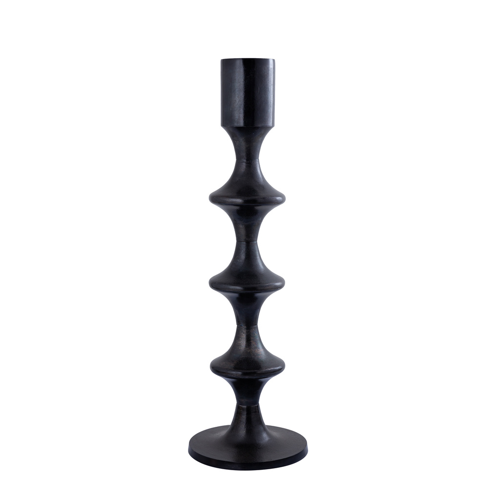 PTMD Taika Black alu ronde kaarshouder met hoge lipjes.