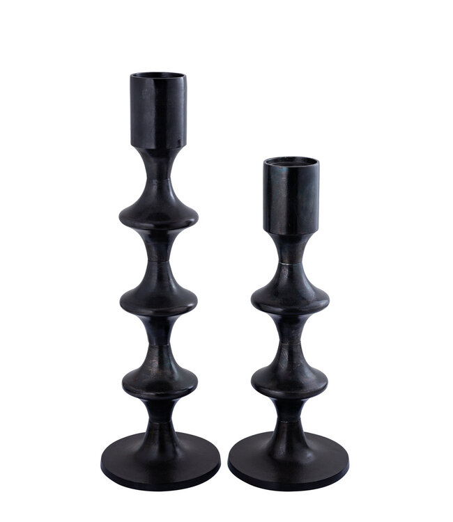 PTMD Taika Black alu ronde kaarshouder met hoge lipjes.