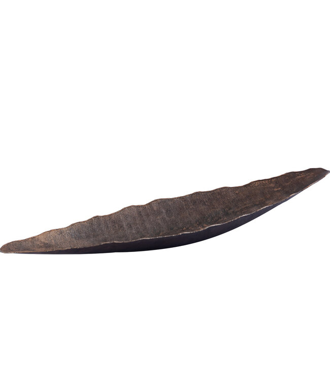 PTMD Semin Koperen alu ovale rustieke kom met golvende rand M