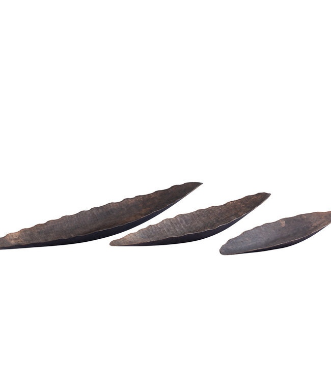 PTMD Semin Koperen alu ovale rustieke kom met golvende rand M