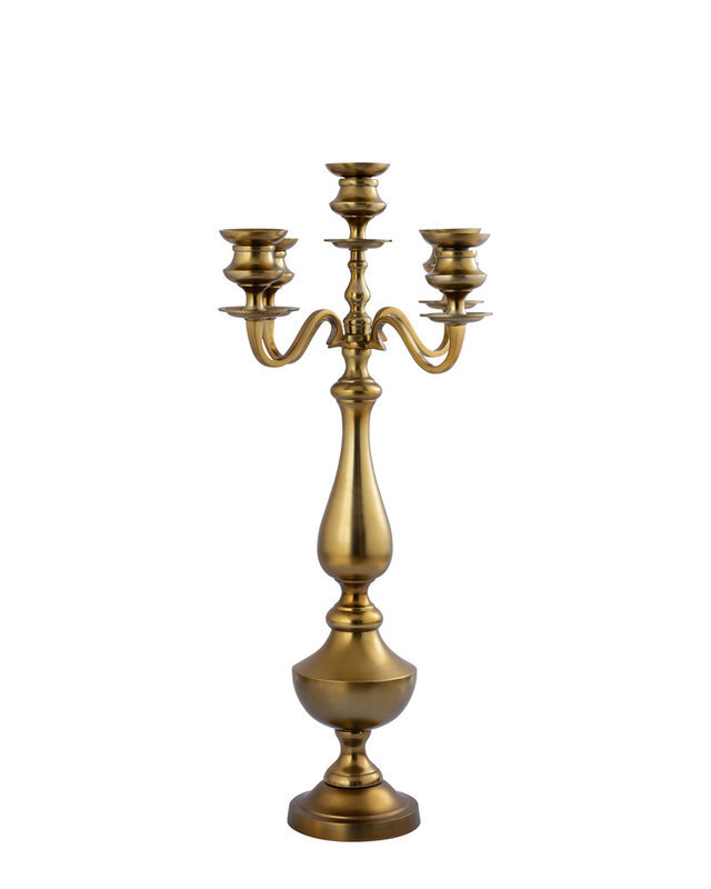 PTMD Manuelle Gouden gegoten aluminium kaarsenhouder M