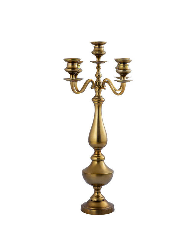 PTMD Manuelle Gouden gegoten aluminium kaarsenhouder M