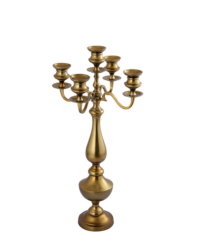 PTMD Manuelle Gouden gegoten aluminium kaarsenhouder M