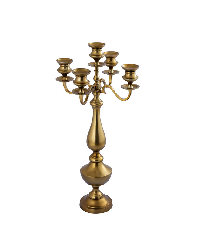 PTMD Manuelle Gouden gegoten aluminium kaarsenhouder M