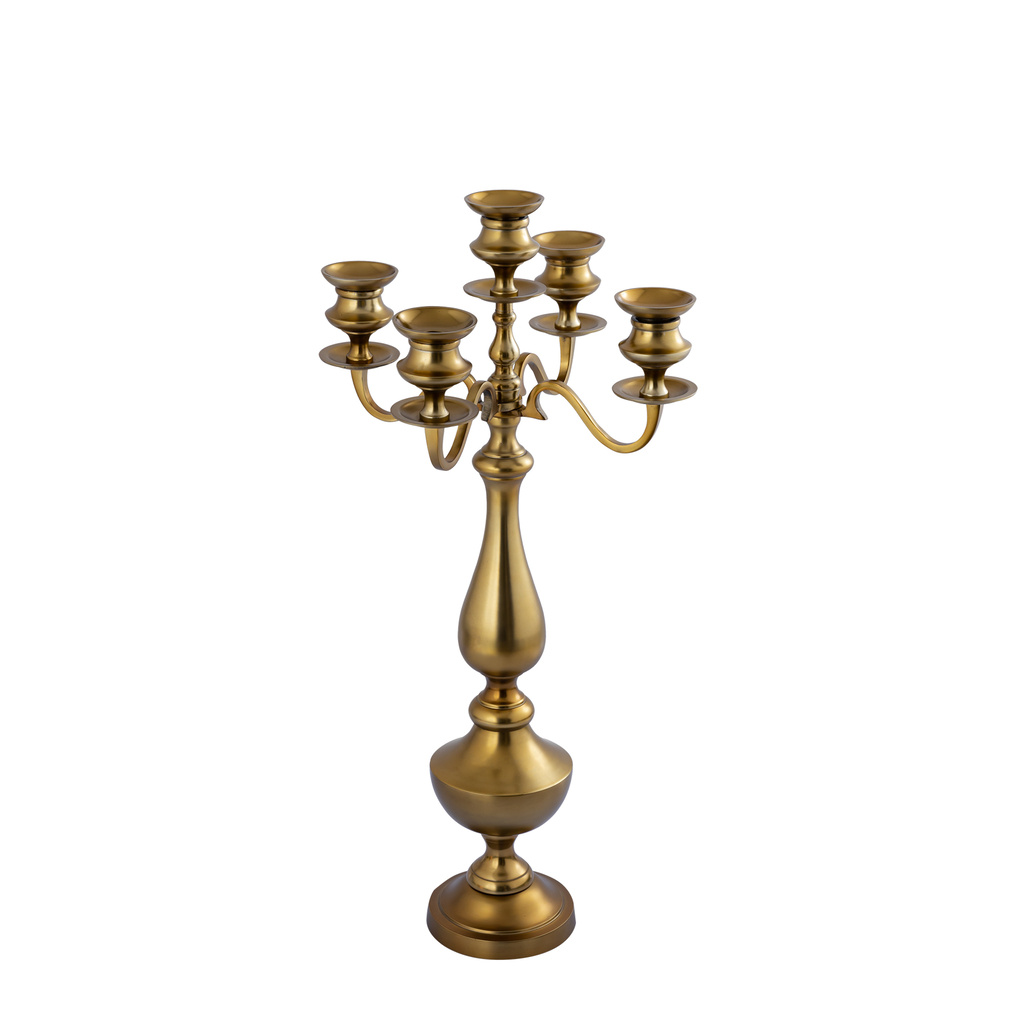 PTMD Manuelle Gouden gegoten aluminium kaarsenhouder M