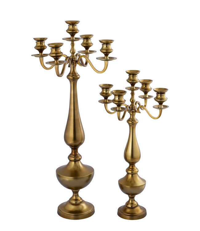 PTMD Manuelle Gouden gegoten aluminium kaarsenhouder M