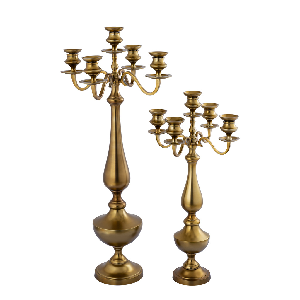 PTMD Manuelle Gouden gegoten aluminium kaarsenhouder M