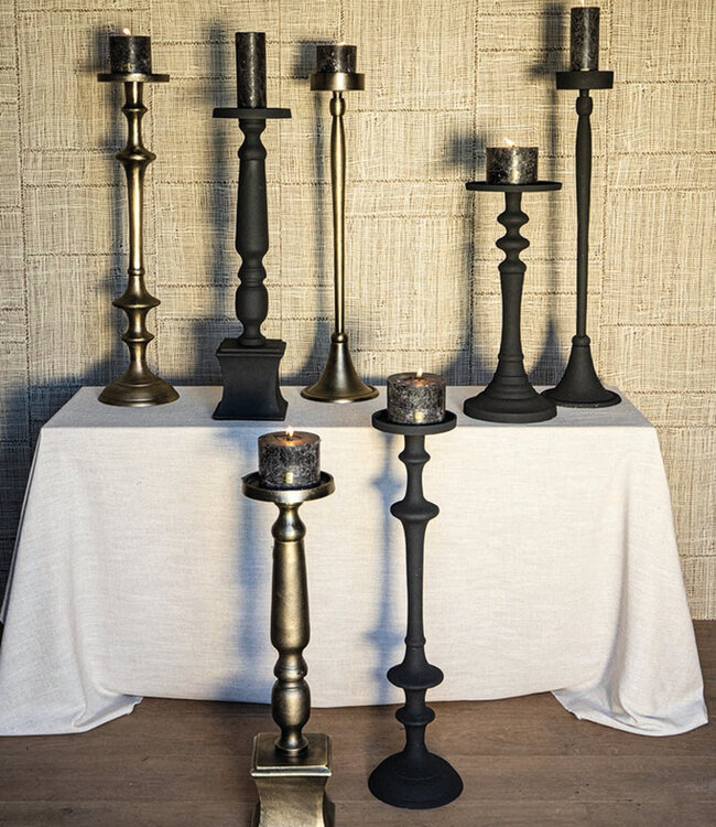 PTMD Statch Messing gegoten alu kaarsenhouder op voet