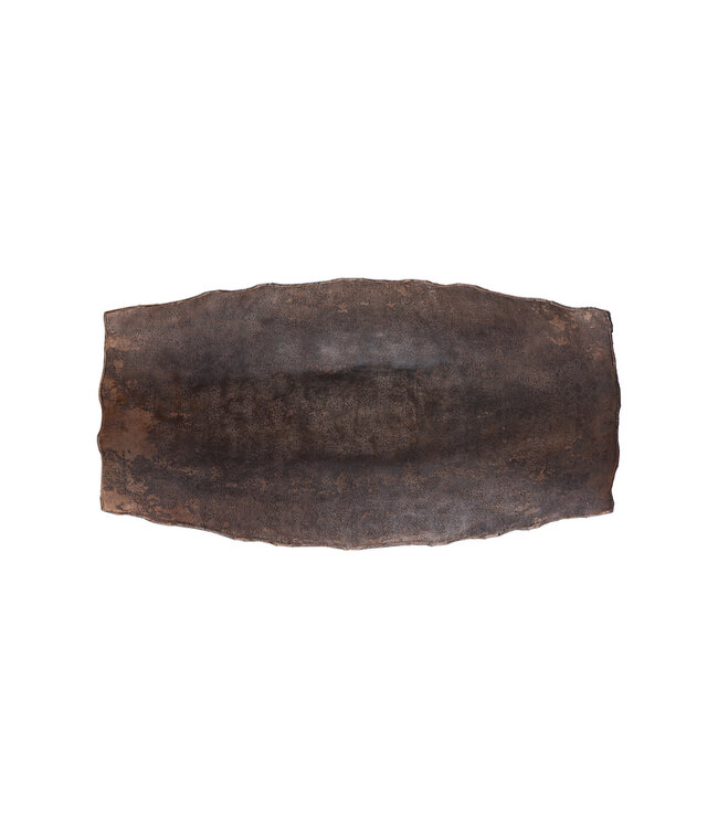 PTMD Semin Koper aluminium rechthoekige rustieke kom met golvende rand S