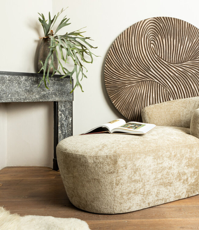 PTMD Semin Koperen alu ronde rustieke pot met golvende rand L