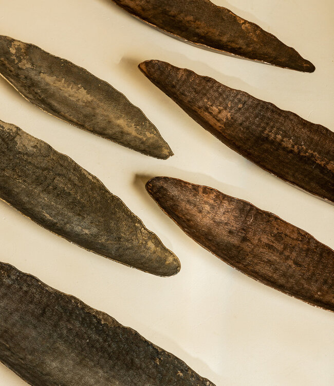 PTMD Semin Zilveren aluminium rechthoekige rustieke kom met golvende rand S