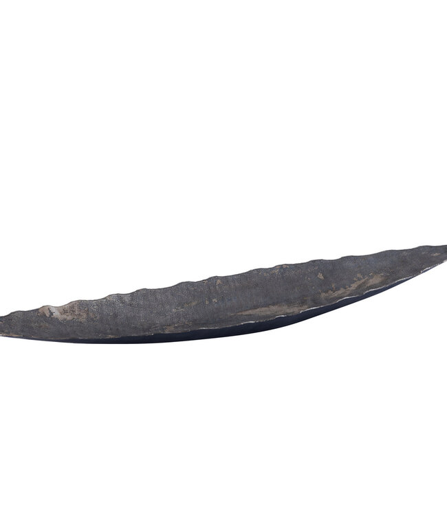 PTMD Semin Zilveren aluminium ovale rustieke kom met golvende rand L