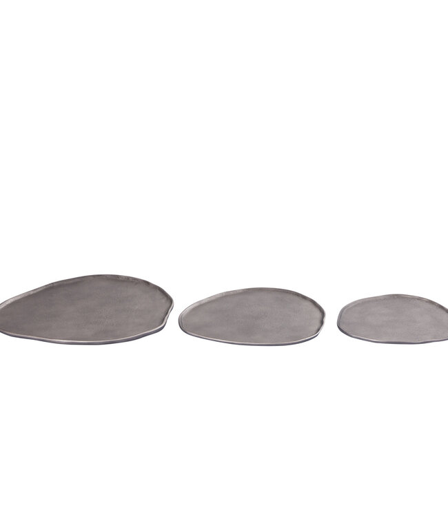 PTMD Kora Zilver gegoten alu organisch gevormde kom L