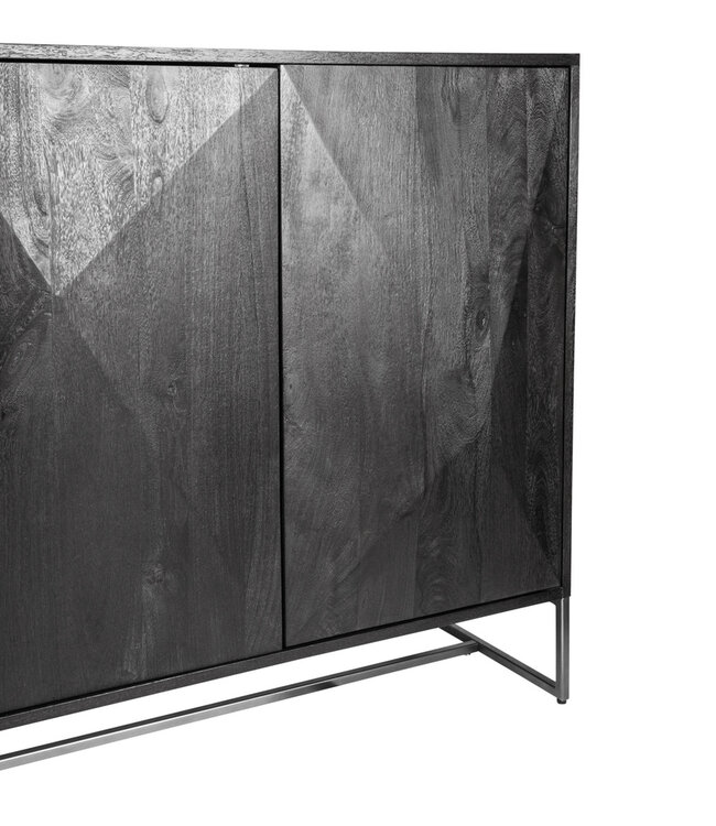 PTMD Onyx dressoir 4 deuren Zwart/Zwart