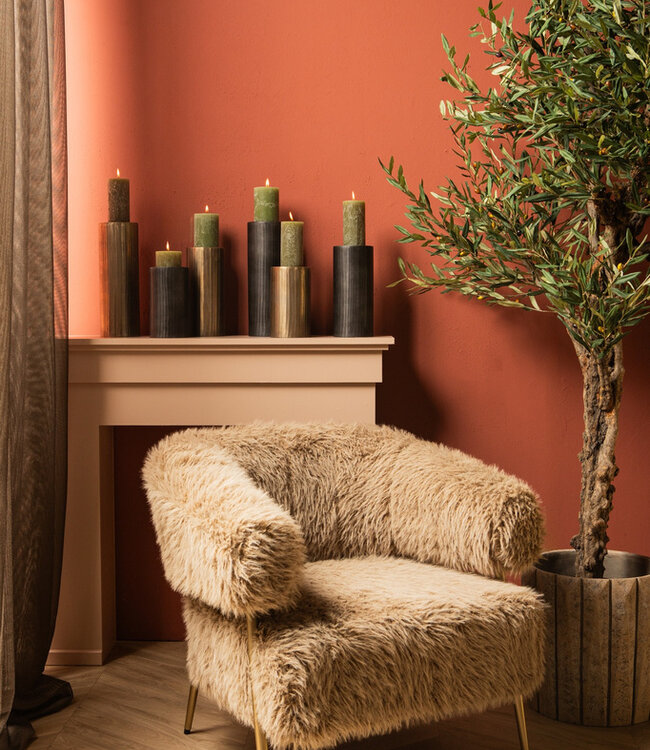 PTMD Jowad Grafiet aluminium plaat kaarsenhouder rib S