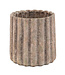PTMD Jaydean Grey cement pot met geribbelde structuur rond XXL.