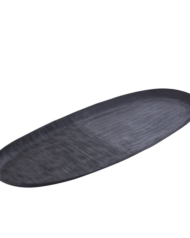 PTMD Jowad Grafiet aluminium plaat kom geribbeld ovaal L