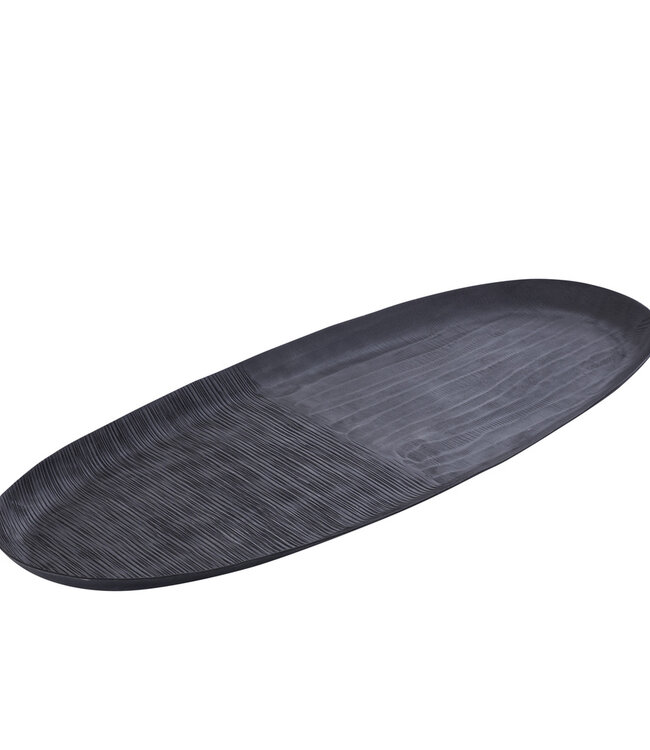 PTMD Jowad Grafiet aluminium plaat kom geribbeld ovaal L