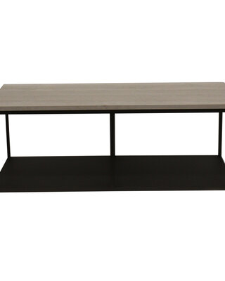 PTMD Laco Witte bijzettafel met marmeren blad en taupe metalen frame