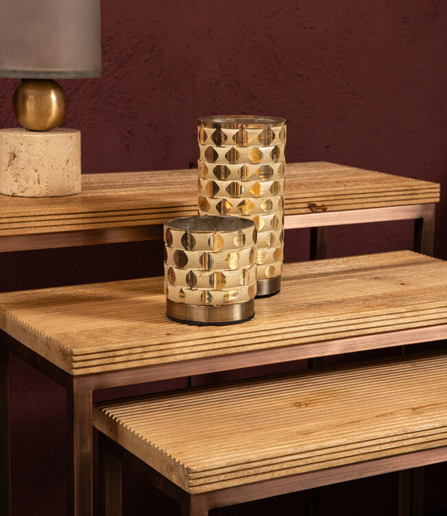 PTMD Zoah Koperen mangohouten rechthoekige bijzettafel SV3