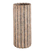 PTMD Jaydean Grey cement pot met geribbelde structuur hoog L