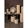 Jaydean Grey cement pot met geribbelde structuur hoog L