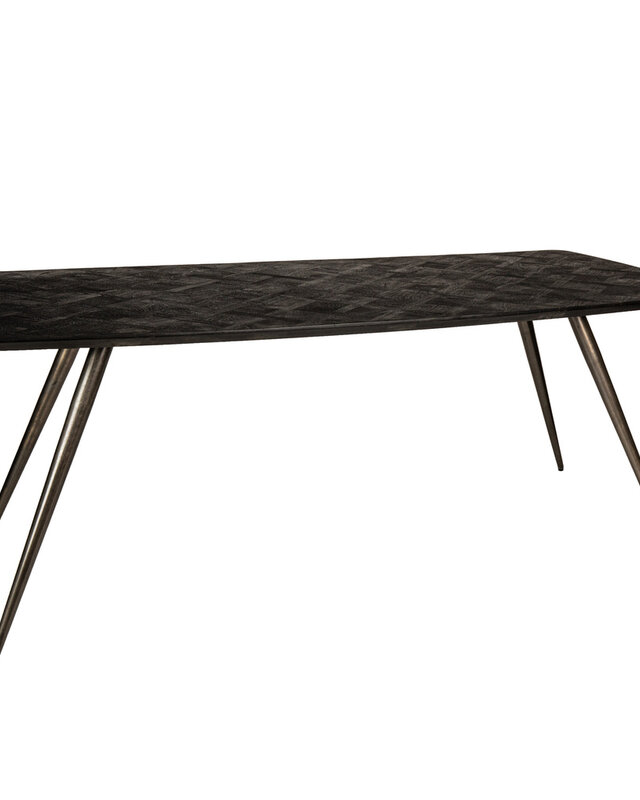 PTMD Fieron Black acacia houten eettafel ovaal 240cm