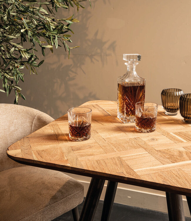 PTMD Fieron Natuurlijke houten bartafel vierkant