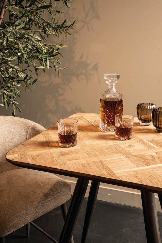 PTMD Fieron Natuurlijke houten bartafel vierkant