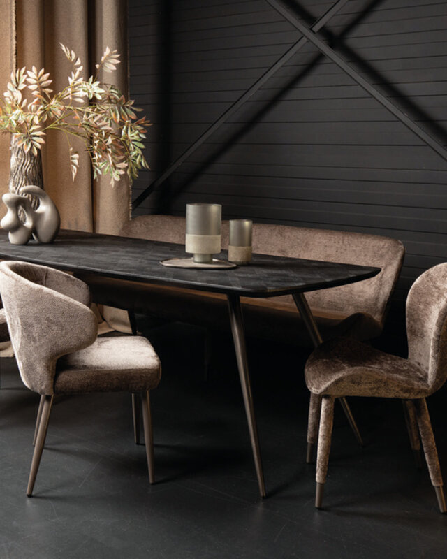 PTMD Fieron Black acacia houten eettafel ovaal 240cm