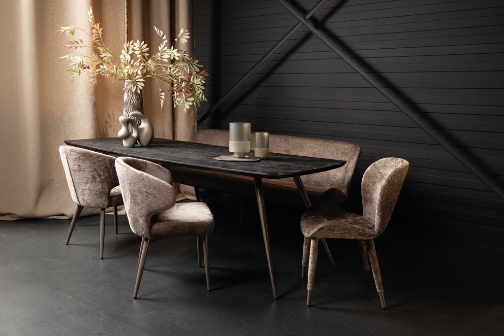 PTMD Fieron Black acacia houten eettafel ovaal 240cm
