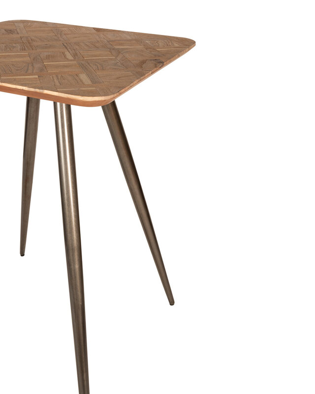 PTMD Fieron Natuurlijke houten bartafel vierkant