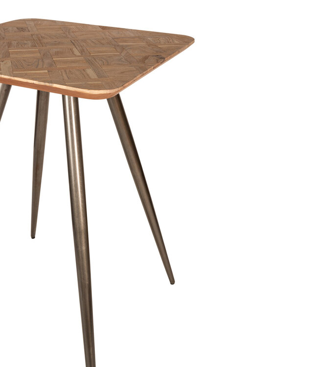 PTMD Fieron Natuurlijke houten bartafel vierkant