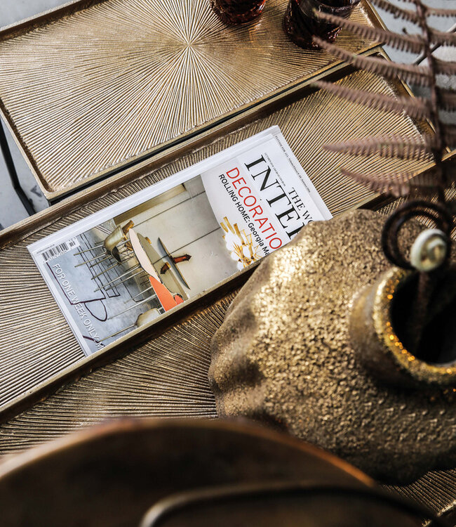 PTMD Daan Goud aluminium zwart ijzeren bijzettafel set van 3