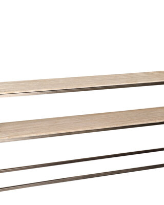 PTMD Zoah Black Travertine dubbel niveau bijzettafel.