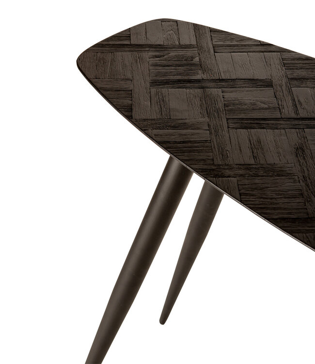 PTMD Tyano Zwart gerecycled teakhouten bijzettafel