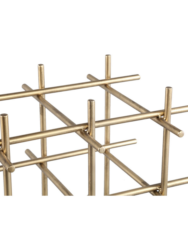 PTMD Gordo Brass stalen vierkante open frame wijnrek