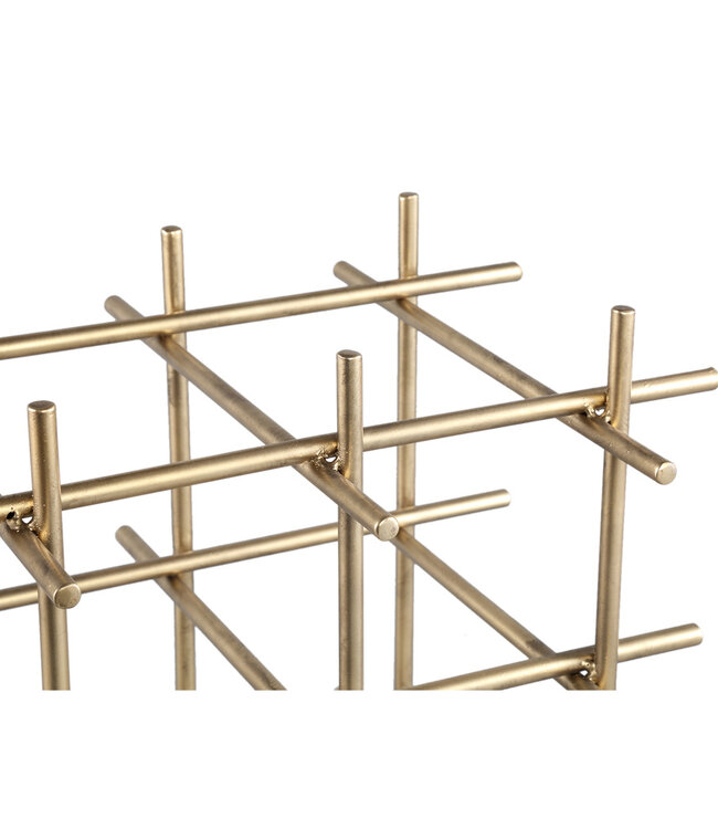 PTMD Gordo Brass stalen vierkante open frame wijnrek