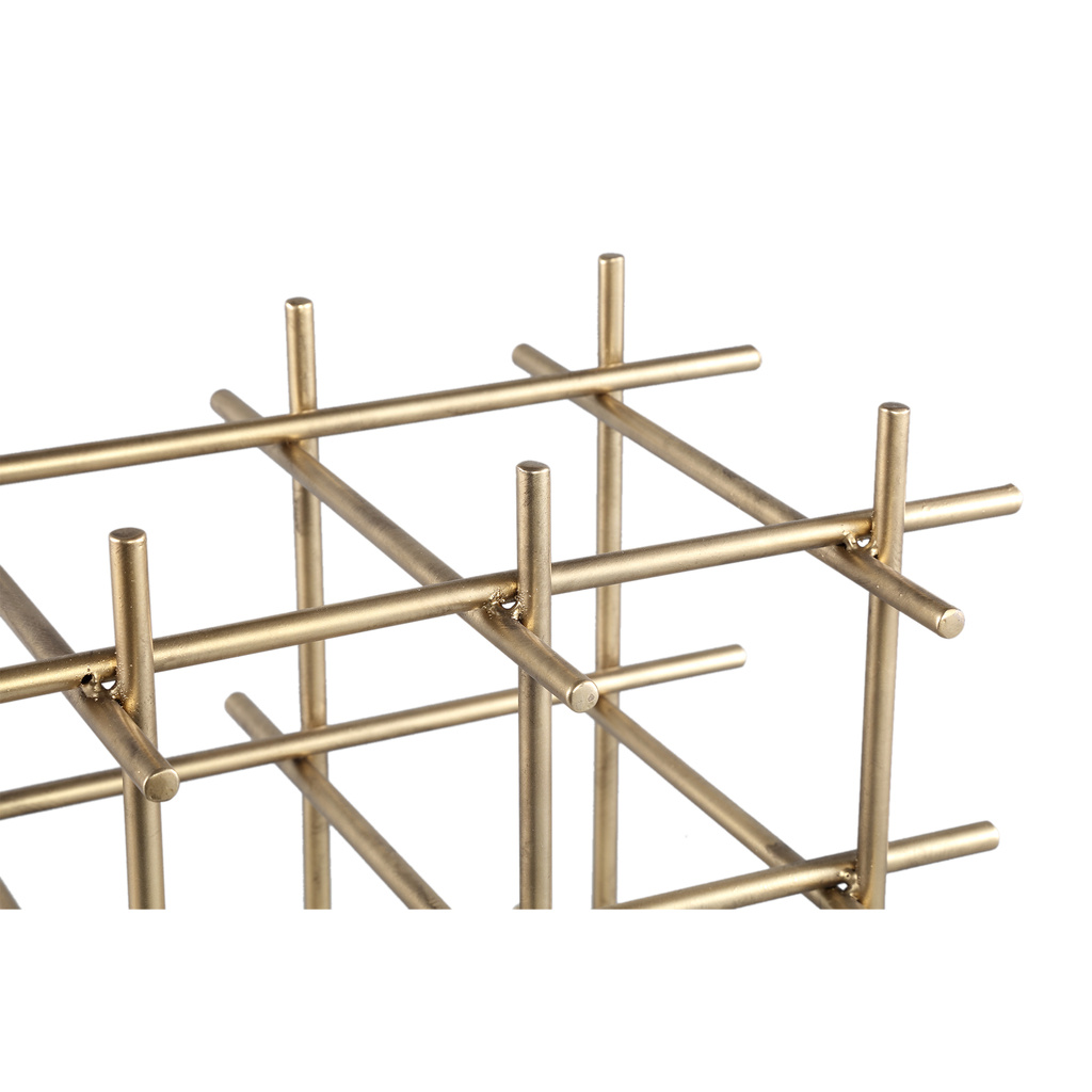 PTMD Gordo Brass stalen vierkante open frame wijnrek