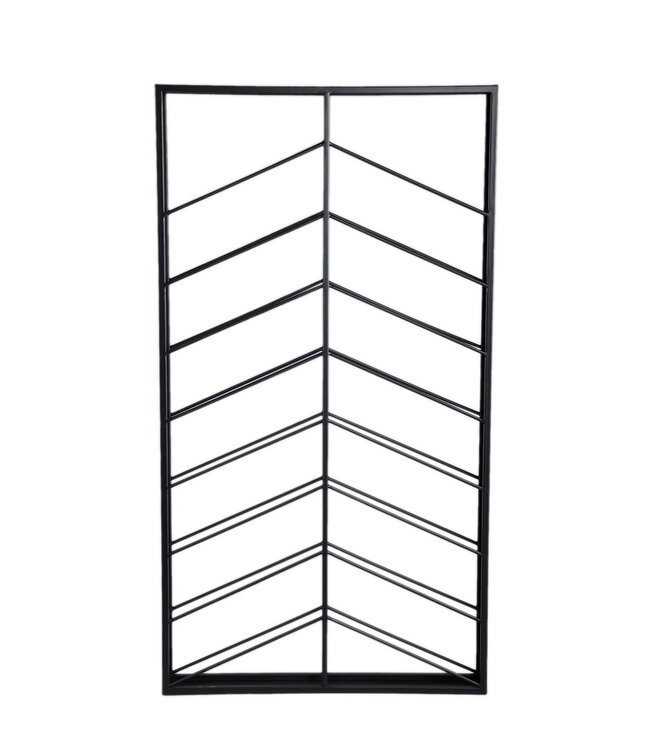 PTMD Vinno Zwart ijzeren wijnrek symmetrische lagen rechthoekig.