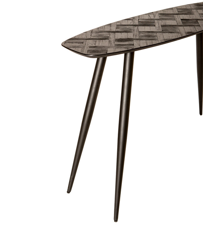 PTMD Tyano Zwart gerecycled teakhouten bijzettafel