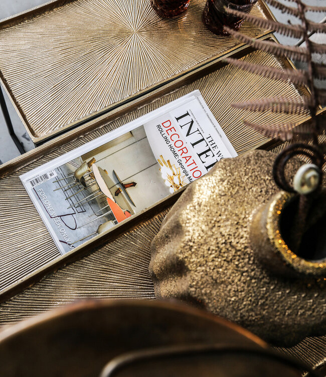 PTMD Daan Goud aluminium zwart ijzeren bijzettafel set van 3