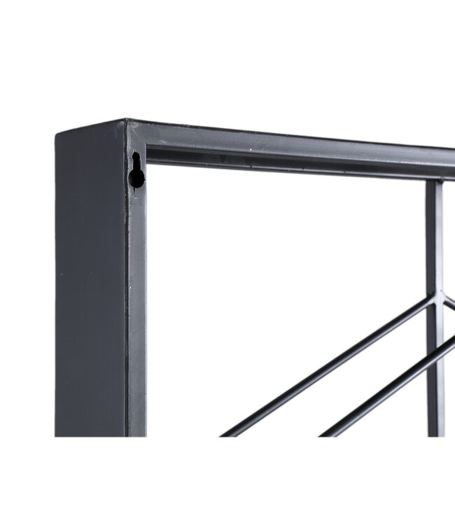 PTMD Vinno Zwart ijzeren wijnrek symmetrische lagen rechthoekig.