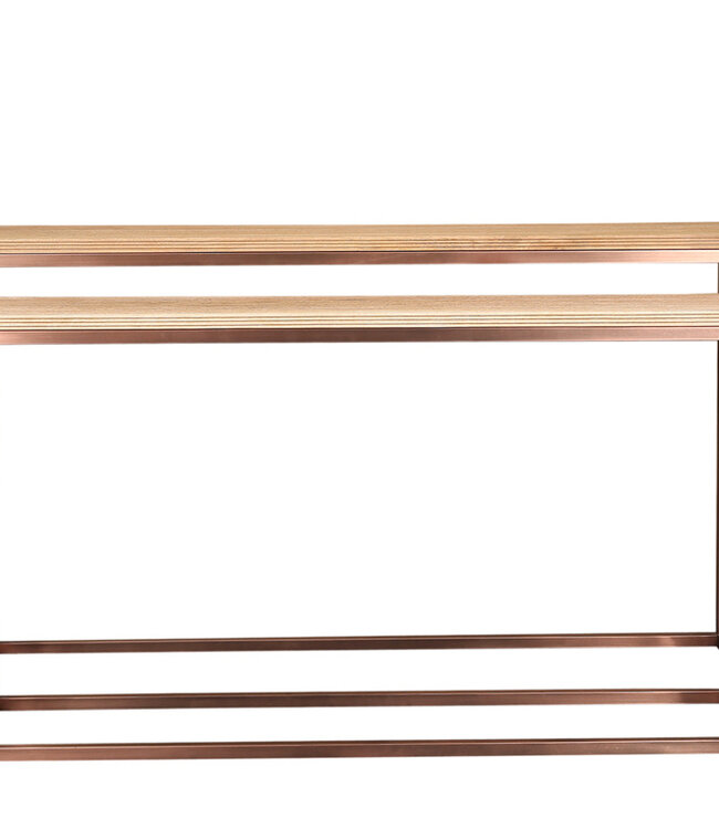 PTMD Zoah Koperen mangohouten rechthoekige bijzettafel SV2