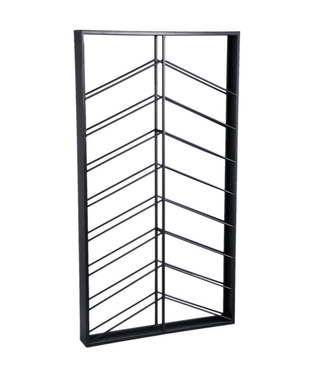 PTMD Vinno Zwart ijzeren wijnrek symmetrische lagen rechthoekig.